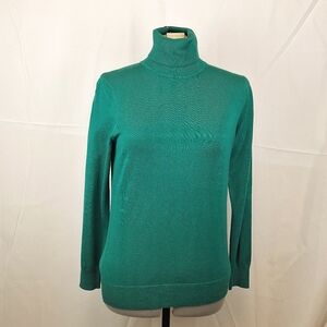 Joseph A. QUEST-CE QUE CEST SILK? Petite Med Womens w/Tags Turtleneck Evergreen